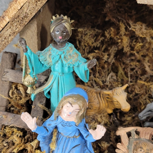 Vintage Antique Nativity Christmas Decoration Made In Italy Set - Picture 4 of 4